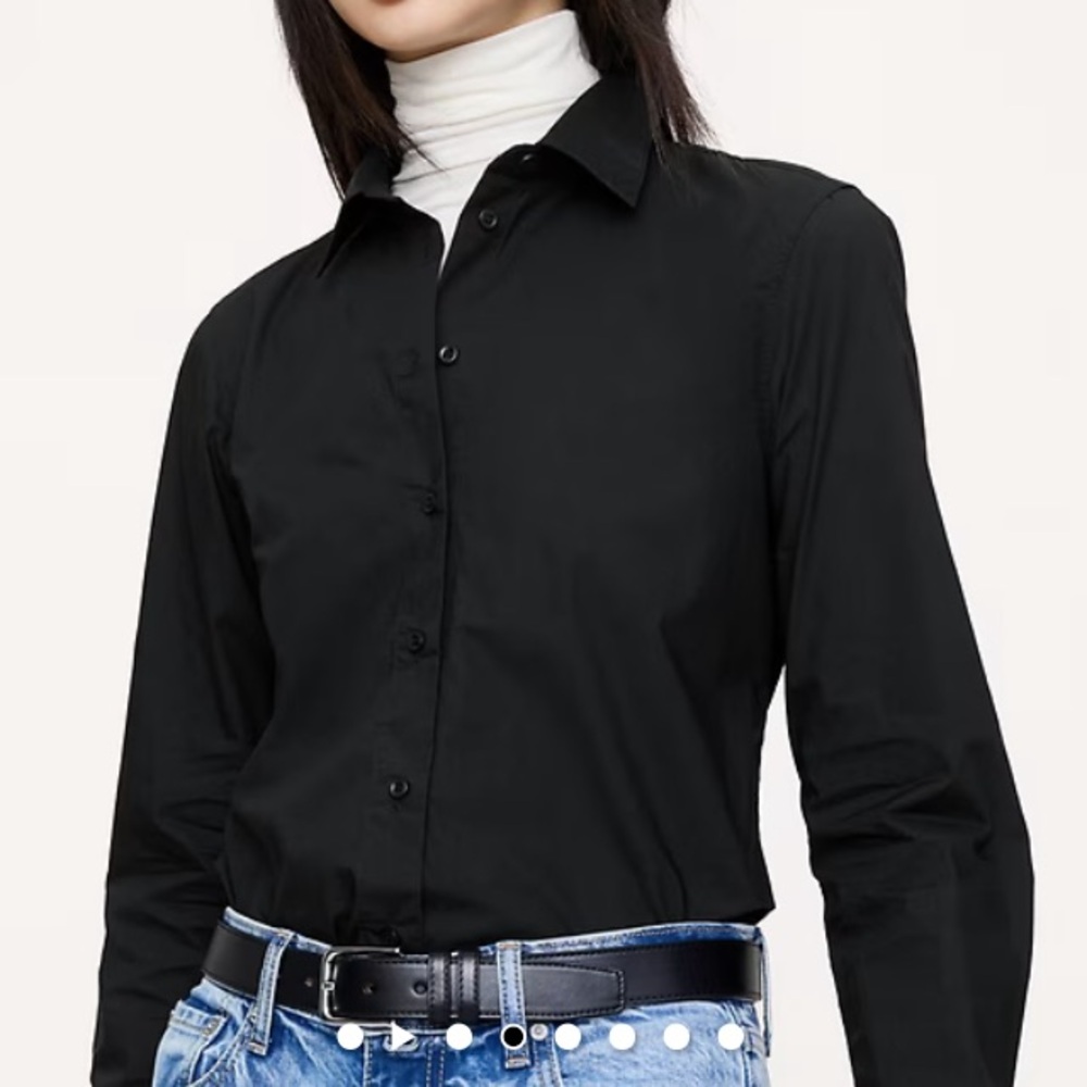 Banana Republic Black Button-Down Tailored Fit Shirt size 4